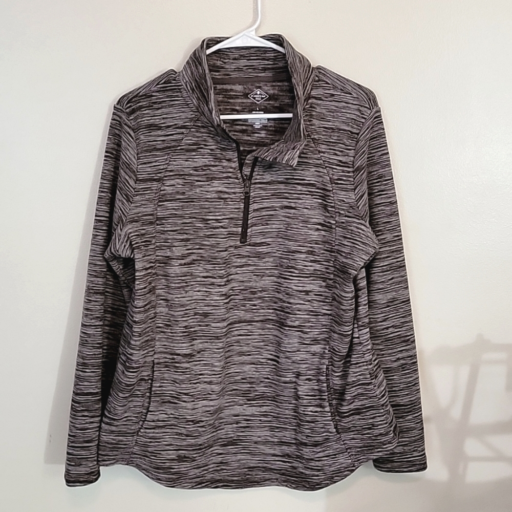 St John's Bay Women's Fleece Pulitzer L plum and gray